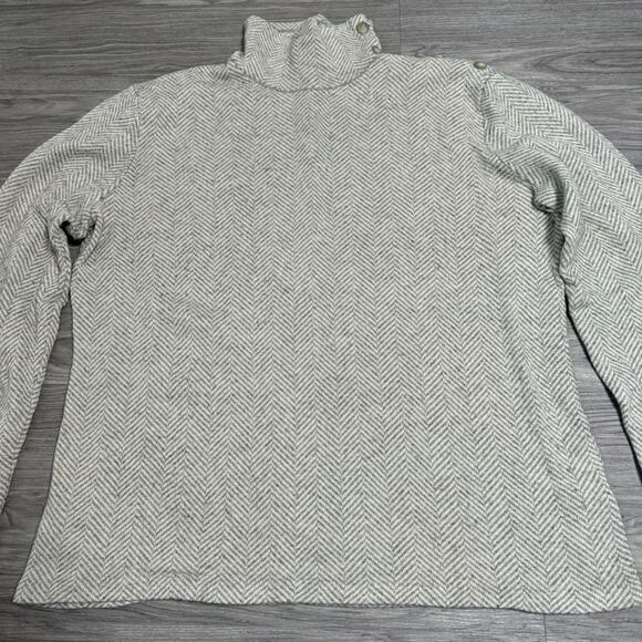 Lauren Ralph Lauren Herringbone Print Cashmere Silk Sweater - Picture 3 of 5